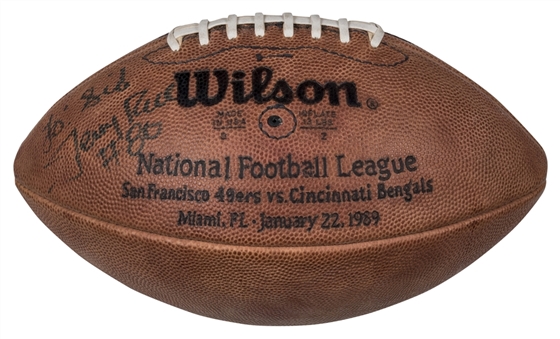 Super Bowl XXIII Game Used Football Signed By Jerry Rice (Trainer LOA & PSA/DNA)